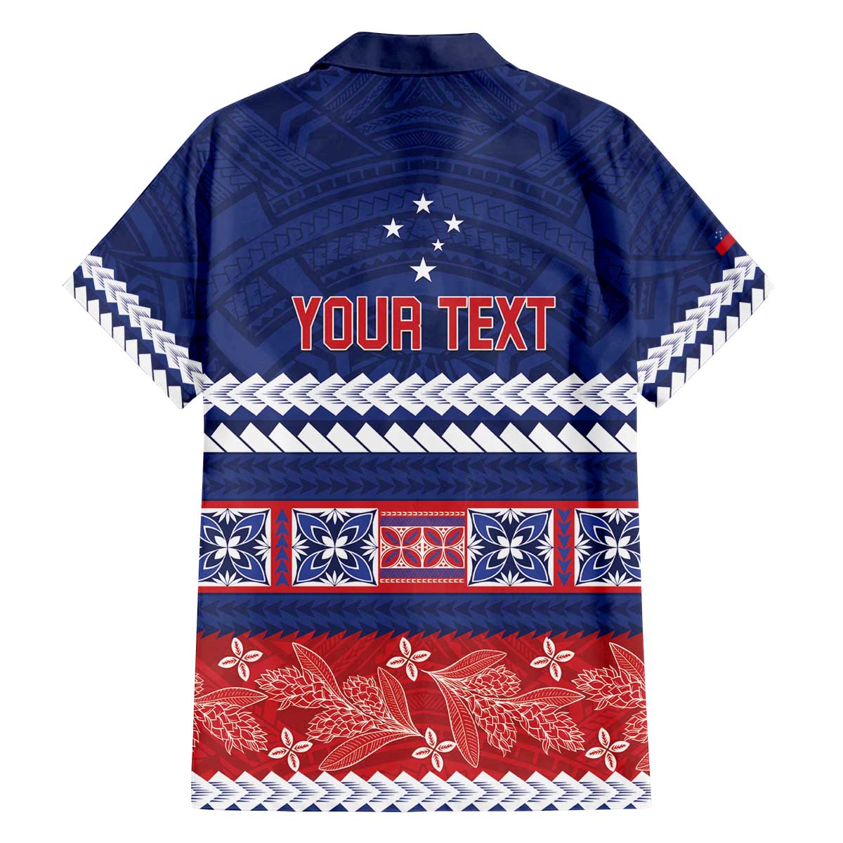 Personalised FAST Samoa Siapo Family Matching Off The Shoulder Long Sleeve Dress and Hawaiian Shirt Teuila Flowers Samoan Pattern - Polynesian Pride