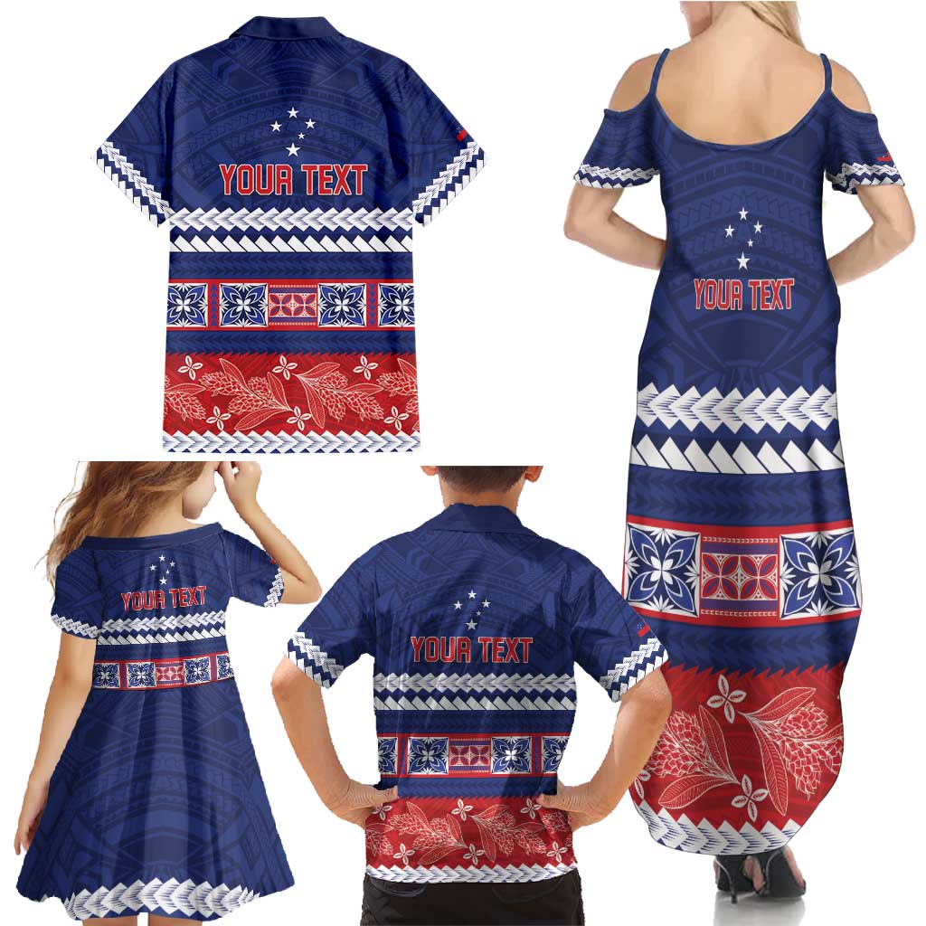 Personalised FAST Samoa Siapo Family Matching Summer Maxi Dress and Hawaiian Shirt Teuila Flowers Samoan Pattern - Polynesian Pride