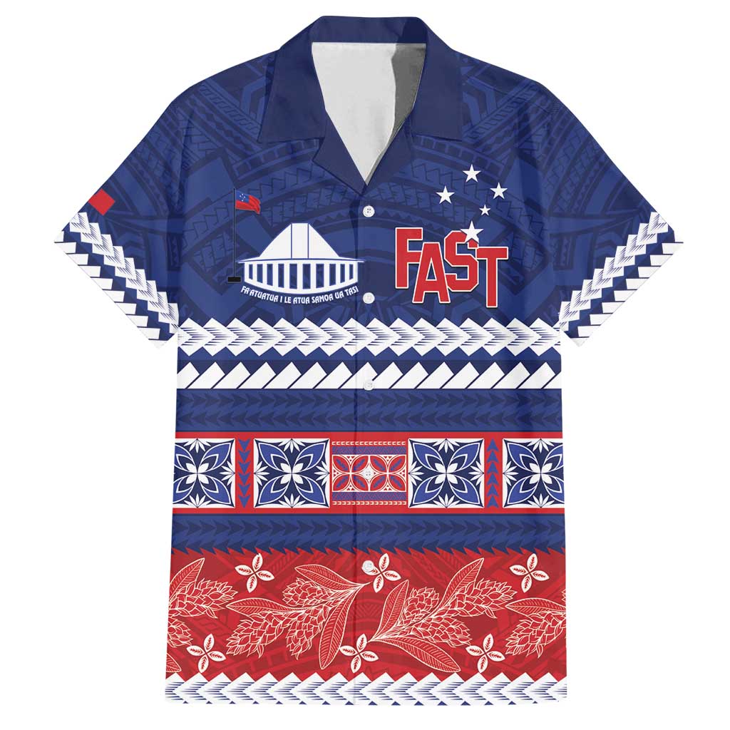 Personalised FAST Samoa Siapo Family Matching Tank Maxi Dress and Hawaiian Shirt Teuila Flowers Samoan Pattern - Polynesian Pride