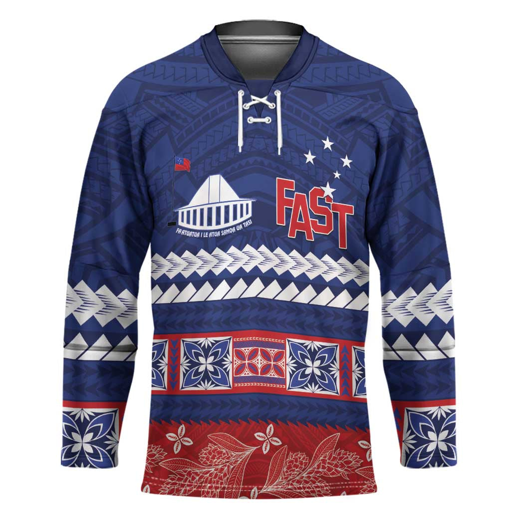 Personalised FAST Samoa Siapo Hockey Jersey Teuila Flowers Samoan Pattern - Polynesian Pride