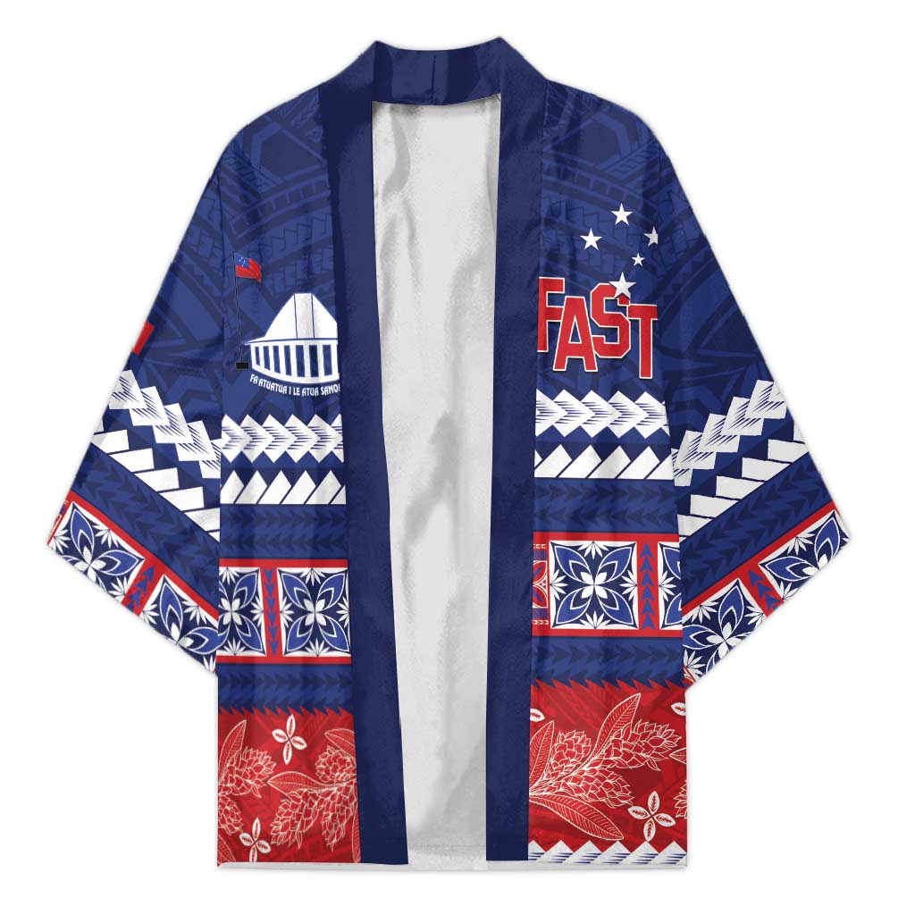 Personalised FAST Samoa Siapo Kimono Teuila Flowers Samoan Pattern - Polynesian Pride