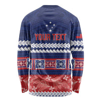 Personalised FAST Samoa Siapo Long Sleeve Shirt Teuila Flowers Samoan Pattern - Polynesian Pride