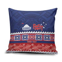 Personalised FAST Samoa Siapo Pillow Cover Teuila Flowers Samoan Pattern - Polynesian Pride