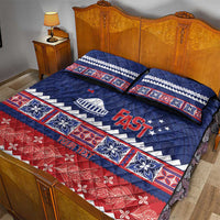 Personalised FAST Samoa Siapo Quilt Bed Set Teuila Flowers Samoan Pattern - Polynesian Pride