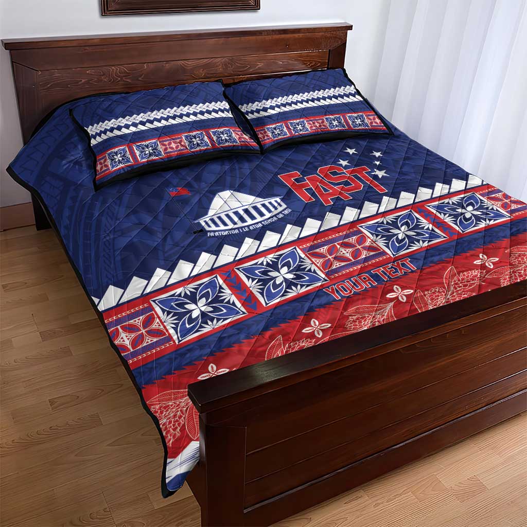 Personalised FAST Samoa Siapo Quilt Bed Set Teuila Flowers Samoan Pattern - Polynesian Pride