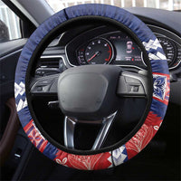 FAST Samoa Siapo Steering Wheel Cover Teuila Flowers Samoan Pattern - Polynesian Pride