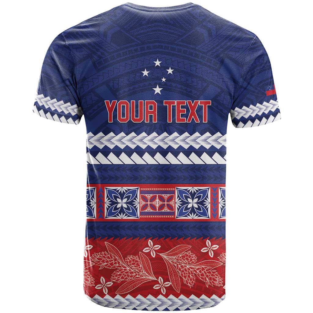 Personalised FAST Samoa Siapo T Shirt Teuila Flowers Samoan Pattern - Polynesian Pride