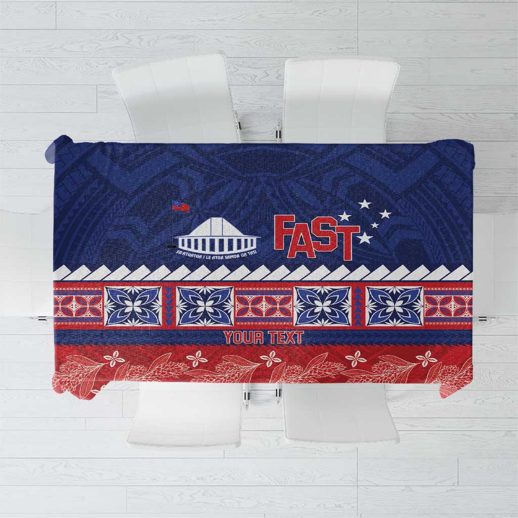 Personalised FAST Samoa Siapo Tablecloth Teuila Flowers Samoan Pattern - Polynesian Pride