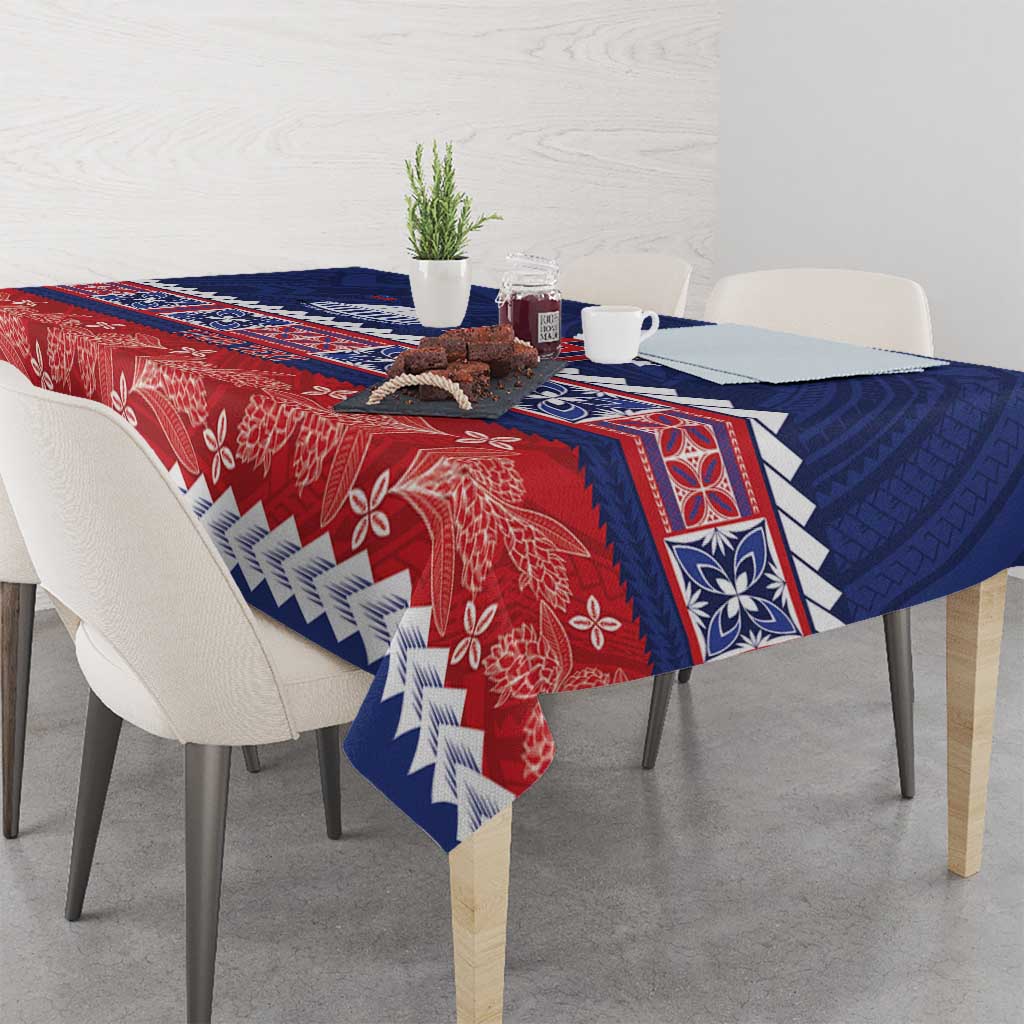Personalised FAST Samoa Siapo Tablecloth Teuila Flowers Samoan Pattern - Polynesian Pride