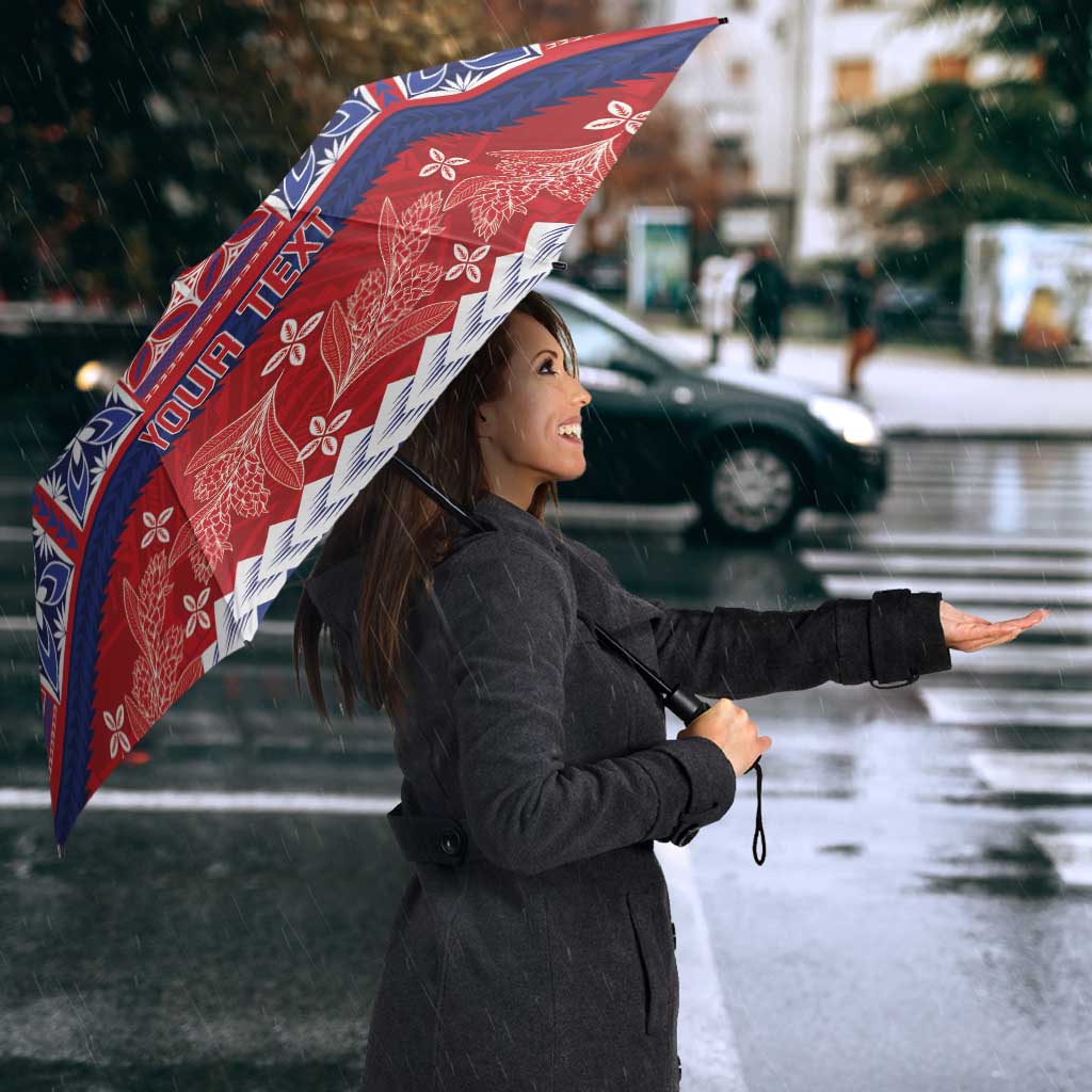 Personalised FAST Samoa Siapo Umbrella Teuila Flowers Samoan Pattern - Polynesian Pride