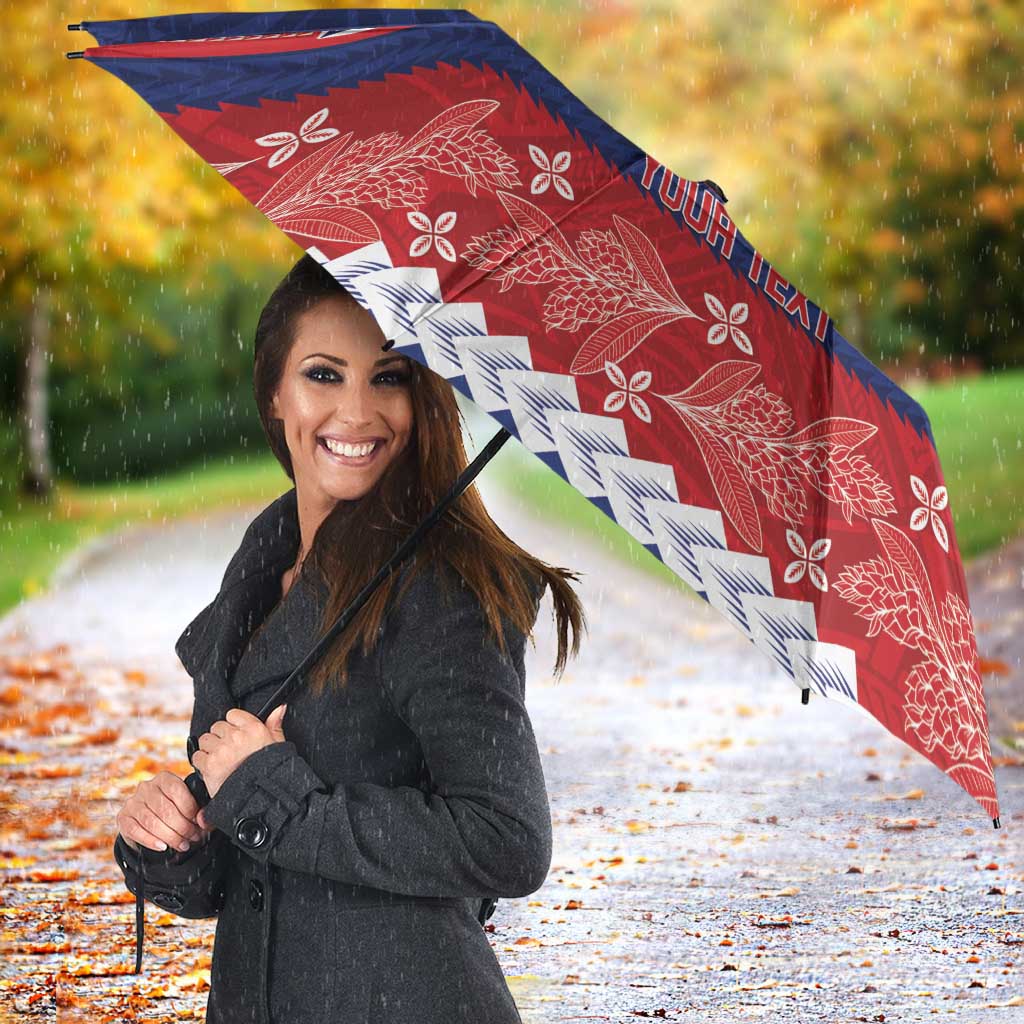 Personalised FAST Samoa Siapo Umbrella Teuila Flowers Samoan Pattern - Polynesian Pride