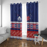 Personalised FAST Samoa Siapo Window Curtain Teuila Flowers Samoan Pattern - Polynesian Pride