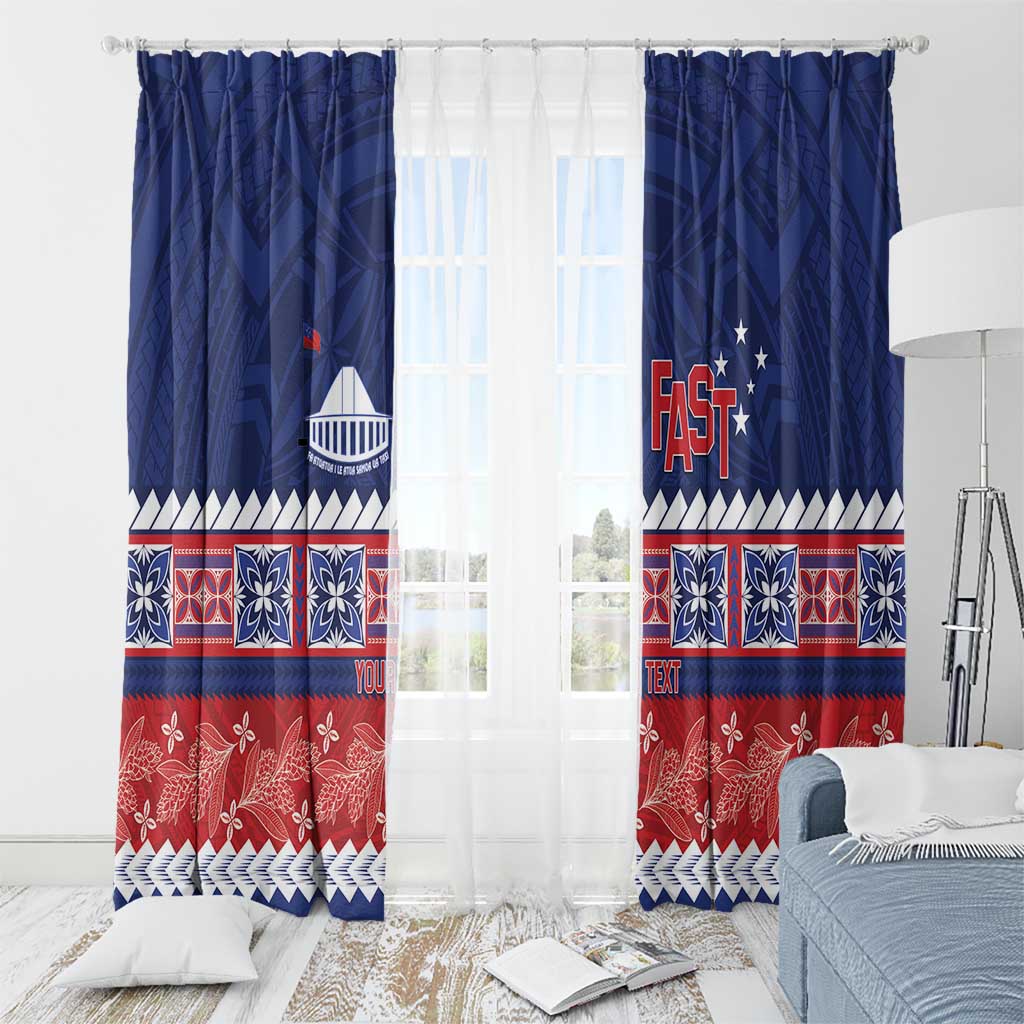 Personalised FAST Samoa Siapo Window Curtain Teuila Flowers Samoan Pattern - Polynesian Pride