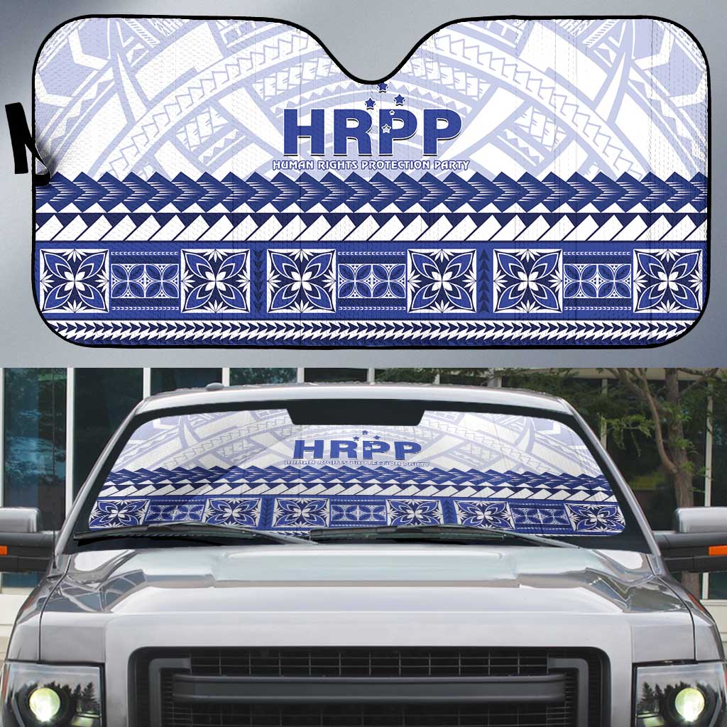 HRPP Samoa Siapo Auto Sun Shade Teuila Flowers Samoan Pattern - Polynesian Pride