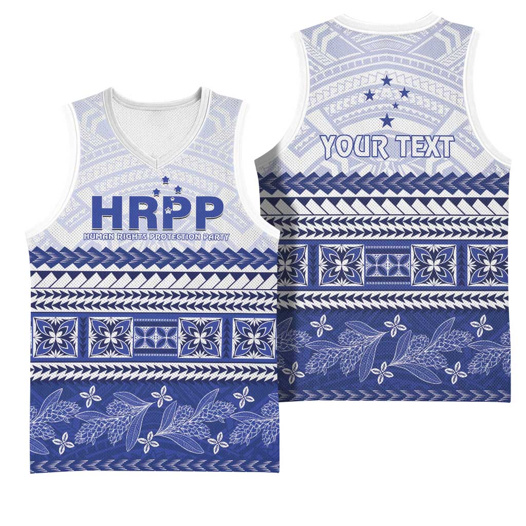 Personalised HRPP Samoa Siapo Basketball Jersey Teuila Flowers Samoan Pattern - Polynesian Pride