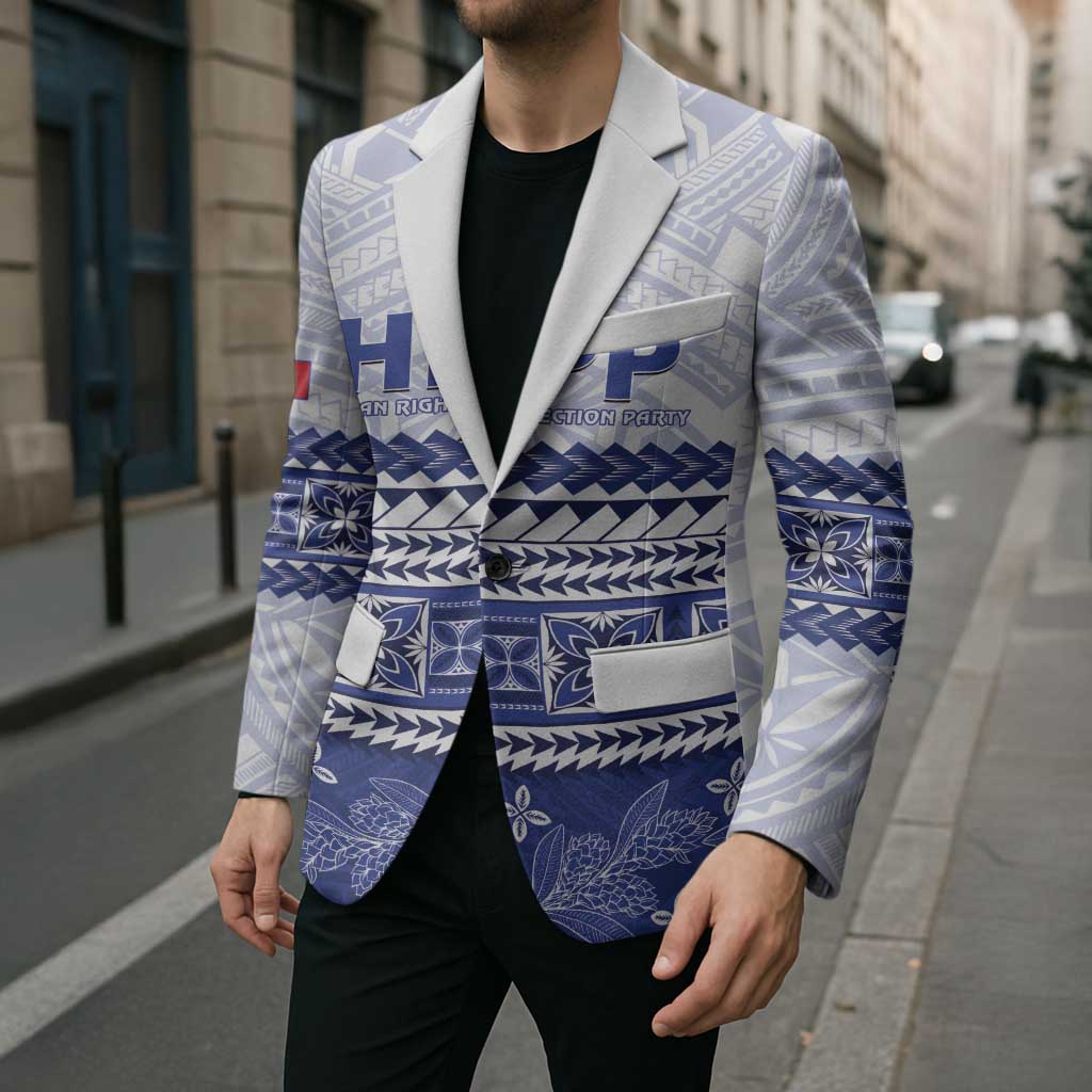 Personalised HRPP Samoa Siapo Blazer Teuila Flowers Samoan Pattern - Polynesian Pride