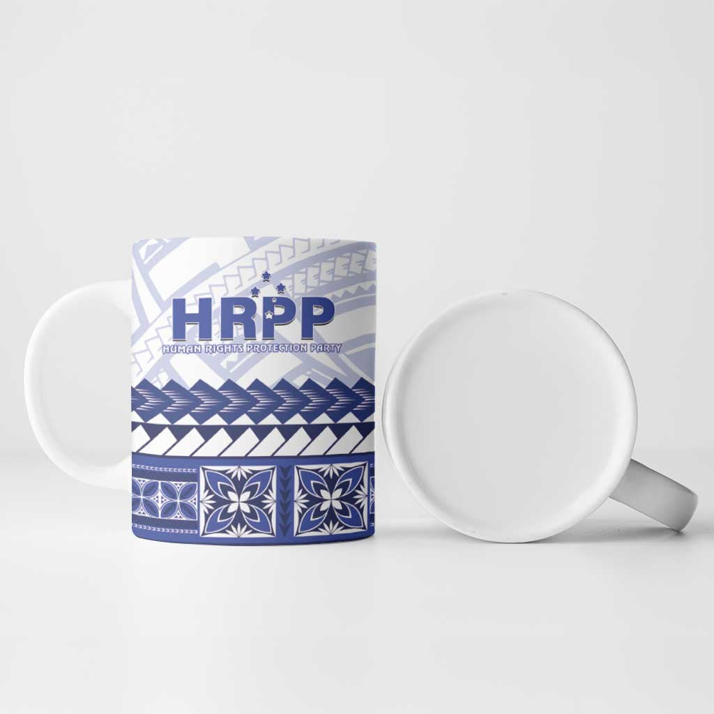 Personalised HRPP Samoa Siapo Ceramic Mug Teuila Flowers Samoan Pattern - Polynesian Pride
