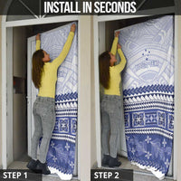 Personalised HRPP Samoa Siapo Door Cover Teuila Flowers Samoan Pattern - Polynesian Pride