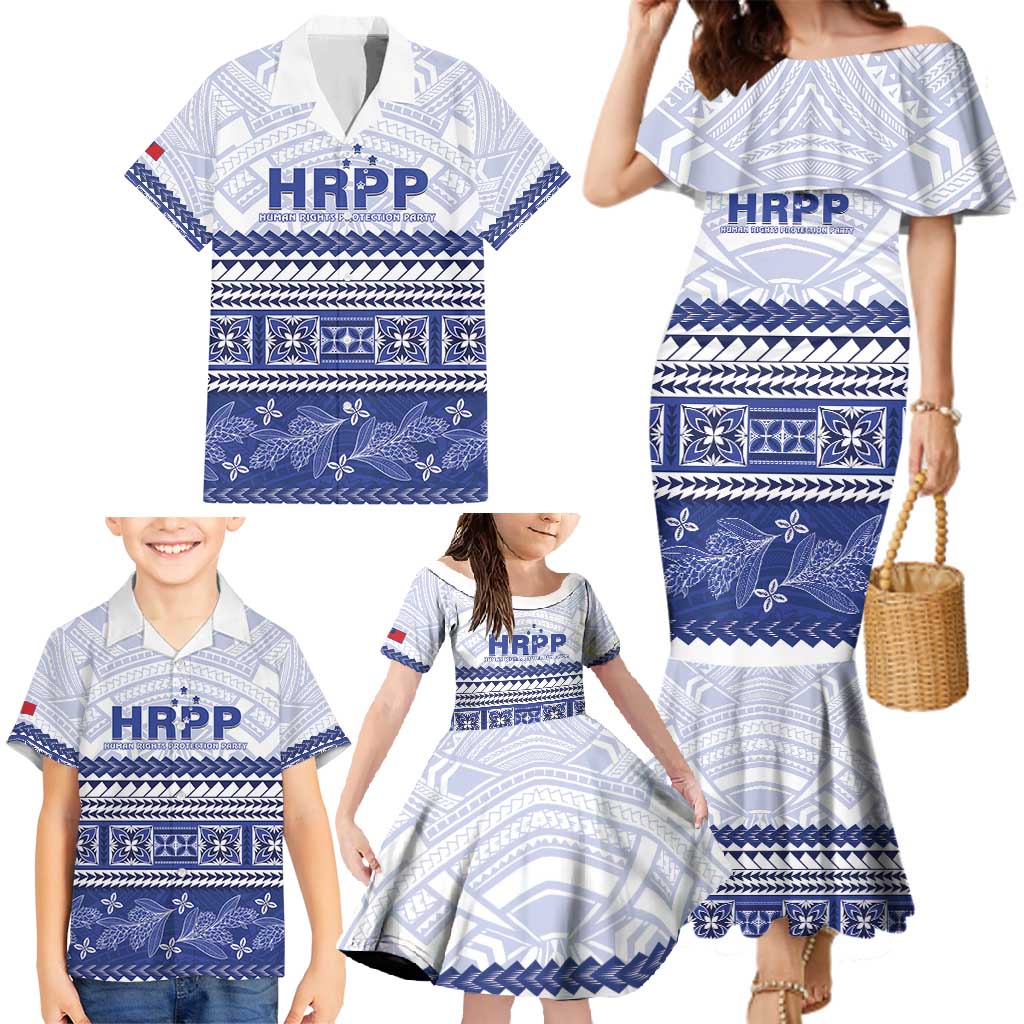 Personalised HRPP Samoa Siapo Family Matching Mermaid Dress and Hawaiian Shirt Teuila Flowers Samoan Pattern - Polynesian Pride
