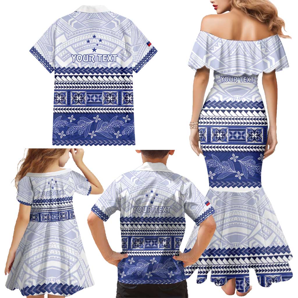 Personalised HRPP Samoa Siapo Family Matching Mermaid Dress and Hawaiian Shirt Teuila Flowers Samoan Pattern - Polynesian Pride