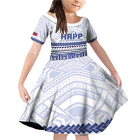Personalised HRPP Samoa Siapo Family Matching Off Shoulder Short Dress and Hawaiian Shirt Teuila Flowers Samoan Pattern - Polynesian Pride
