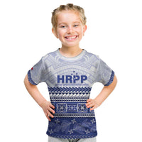 Personalised HRPP Samoa Siapo Kid T Shirt Teuila Flowers Samoan Pattern - Polynesian Pride