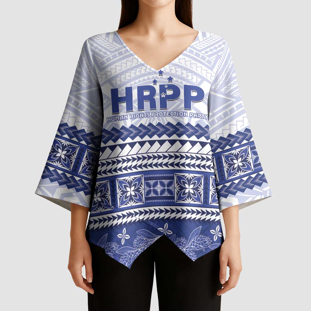 Personalised HRPP Samoa Siapo Kimono Sleeve Blouse Teuila Flowers Samoan Pattern - Polynesian Pride