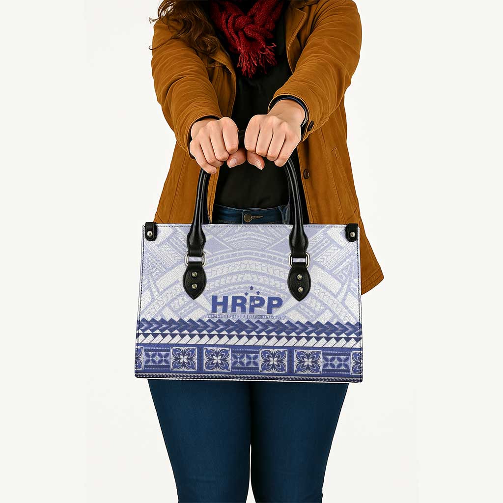 HRPP Samoa Siapo Leather Bag Teuila Flowers Samoan Pattern - Polynesian Pride