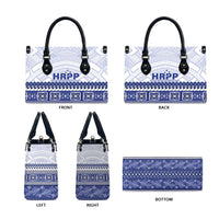 HRPP Samoa Siapo Leather Bag Teuila Flowers Samoan Pattern - Polynesian Pride