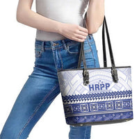 HRPP Samoa Siapo Leather Tote Bag Teuila Flowers Samoan Pattern - Polynesian Pride