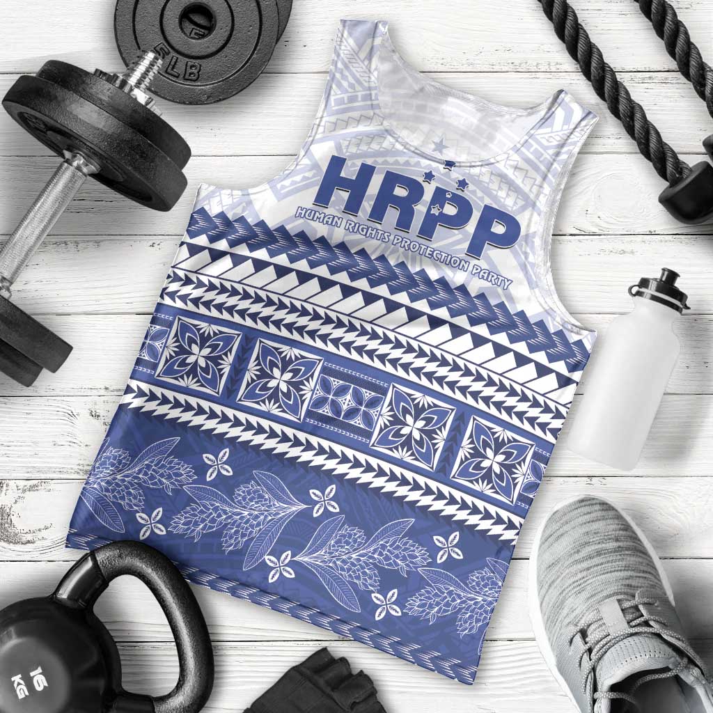 Personalised HRPP Samoa Siapo Men Tank Top Teuila Flowers Samoan Pattern - Polynesian Pride