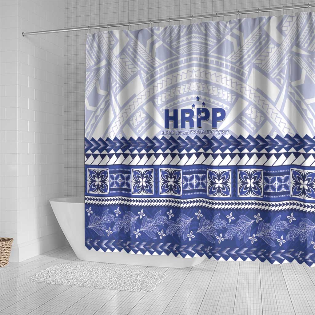 HRPP Samoa Siapo Shower Curtain Teuila Flowers Samoan Pattern - Polynesian Pride