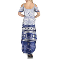 Personalised HRPP Samoa Siapo Summer Maxi Dress Teuila Flowers Samoan Pattern - Polynesian Pride