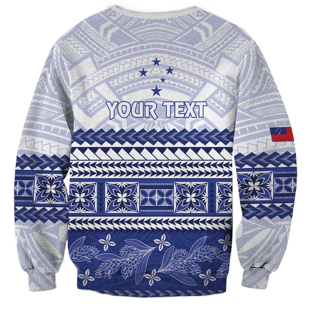 Personalised HRPP Samoa Siapo Sweatshirt Teuila Flowers Samoan Pattern - Polynesian Pride