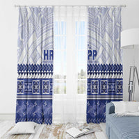 HRPP Samoa Siapo Window Curtain Teuila Flowers Samoan Pattern - Polynesian Pride