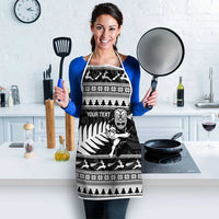 New Zealand Christmas Rugby Personalised Apron Meri Kirihimete All Black Maori - Polynesian Pride