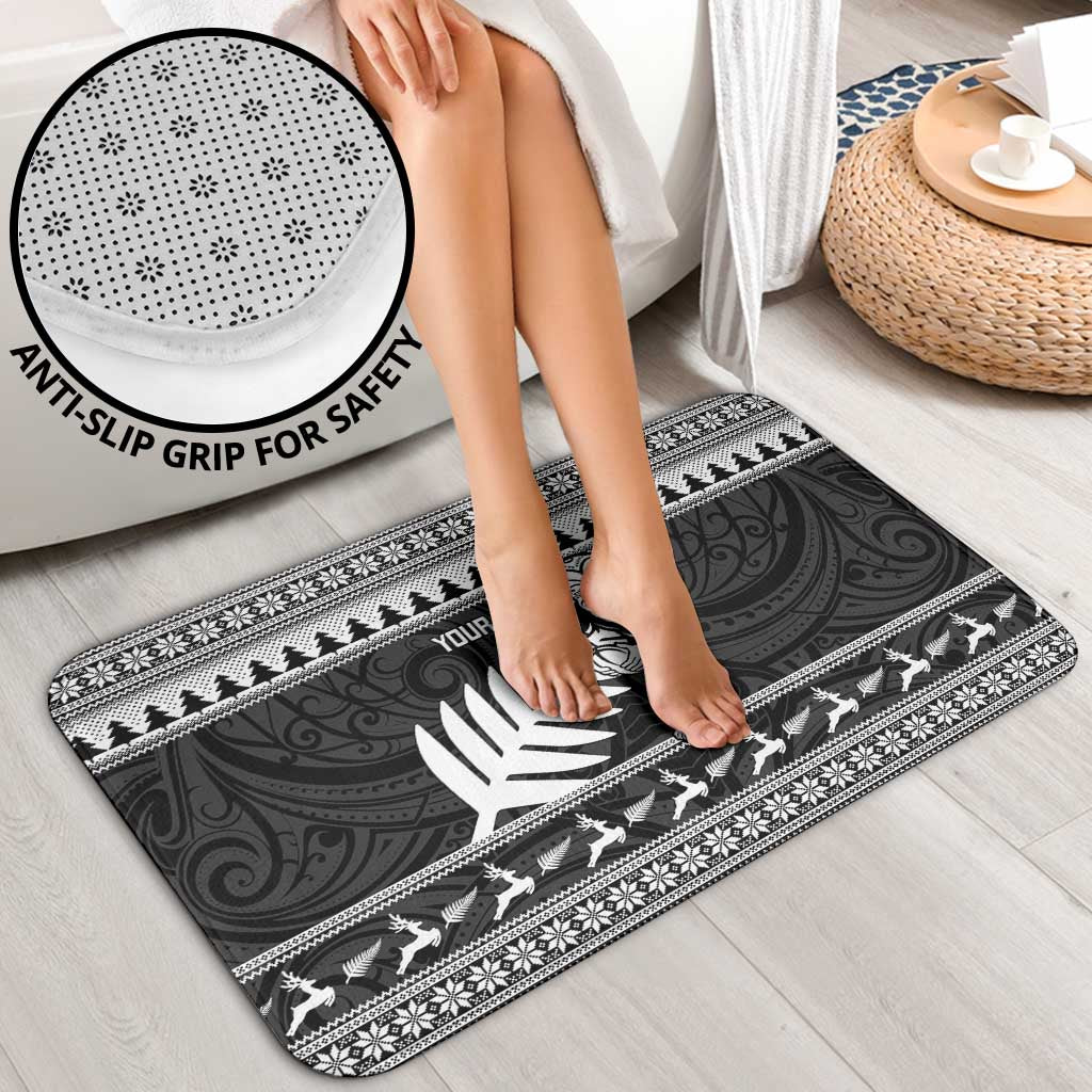 New Zealand Christmas Rugby Personalised Bathroom Set Meri Kirihimete All Black Maori - Polynesian Pride