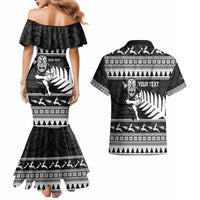 New Zealand Christmas Rugby Personalised Couples Matching Mermaid Dress and Hawaiian Shirt Meri Kirihimete All Black Maori - Polynesian Pride