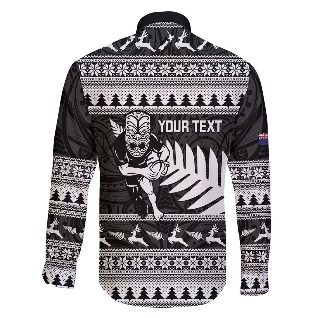 New Zealand Christmas Rugby Personalised Family Matching Puletasi and Hawaiian Shirt Meri Kirihimete All Black Maori - Polynesian Pride