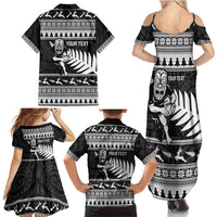New Zealand Christmas Rugby Personalised Family Matching Summer Maxi Dress and Hawaiian Shirt Meri Kirihimete All Black Maori - Polynesian Pride