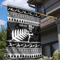 New Zealand Christmas Rugby Personalised Garden Flag Meri Kirihimete All Black Maori - Polynesian Pride