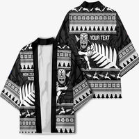 New Zealand Christmas Rugby Personalised Kimono Meri Kirihimete All Black Maori - Polynesian Pride