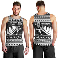 New Zealand Christmas Rugby Personalised Men Tank Top Meri Kirihimete All Black Maori - Polynesian Pride