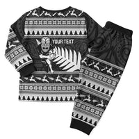 New Zealand Christmas Rugby Personalised Christmas Pajama Set Meri Kirihimete All Black Maori - Polynesian Pride