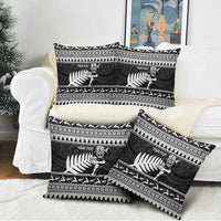 New Zealand Christmas Rugby Personalised Pillow Cover Meri Kirihimete All Black Maori - Polynesian Pride