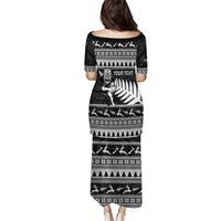 New Zealand Christmas Rugby Personalised Puletasi Meri Kirihimete All Black Maori - Polynesian Pride