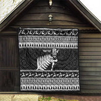 New Zealand Christmas Rugby Personalised Quilt Meri Kirihimete All Black Maori - Polynesian Pride