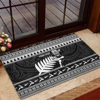 New Zealand Christmas Rugby Personalised Rubber Doormat Meri Kirihimete All Black Maori - Polynesian Pride