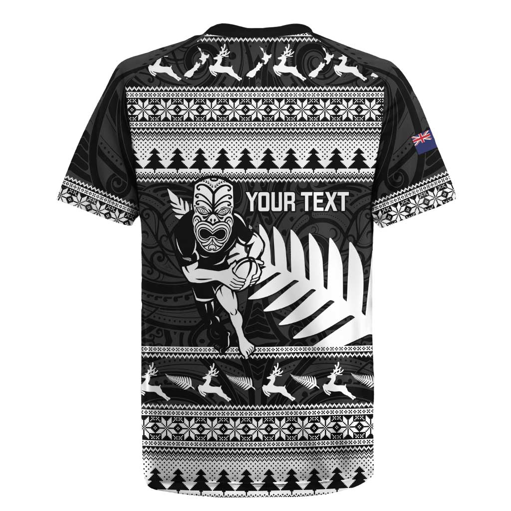 New Zealand Christmas Rugby Personalised Rugby Jersey Meri Kirihimete All Black Maori - Polynesian Pride