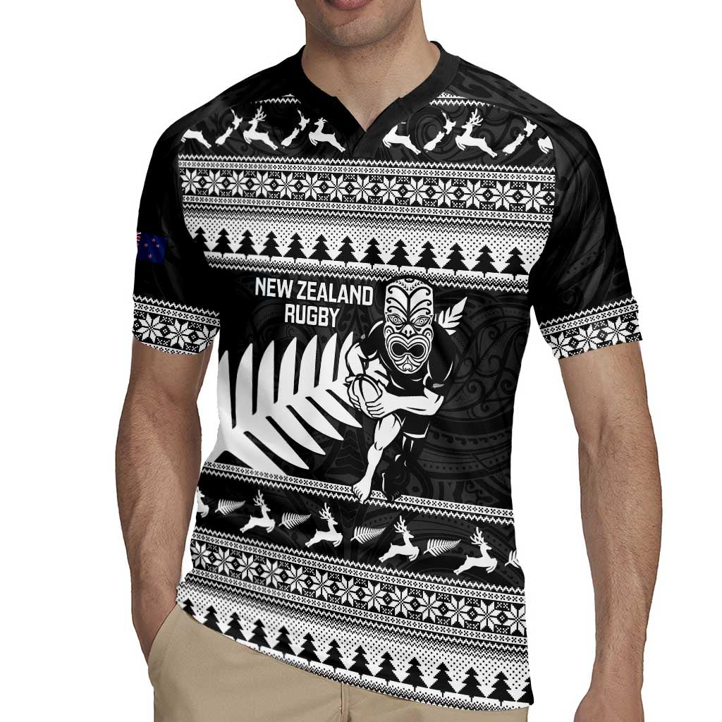 New Zealand Christmas Rugby Personalised Rugby Jersey Meri Kirihimete All Black Maori - Polynesian Pride
